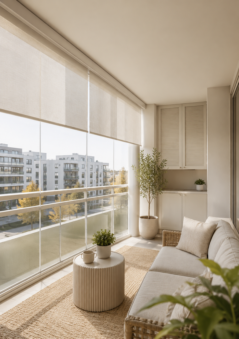 Balcony screen inspiration on glazed balcony
