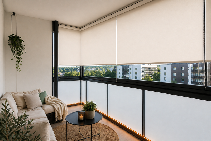 Sun protection balcony screen example