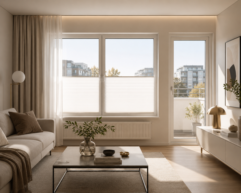 Made-to-measure pleated blinds detail