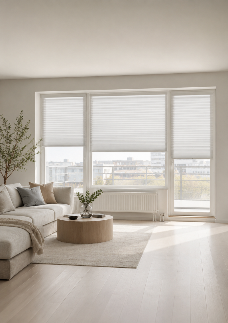 Pleated blinds inspiration in a bright home