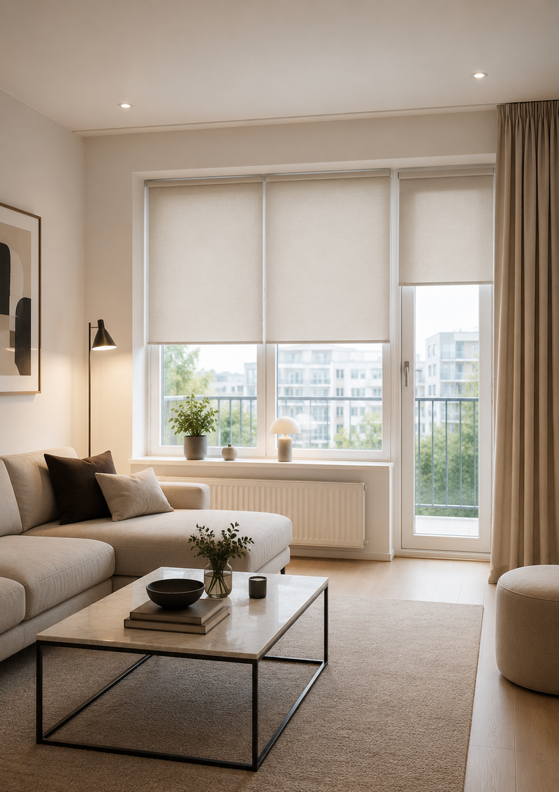 Modern roller blind detail