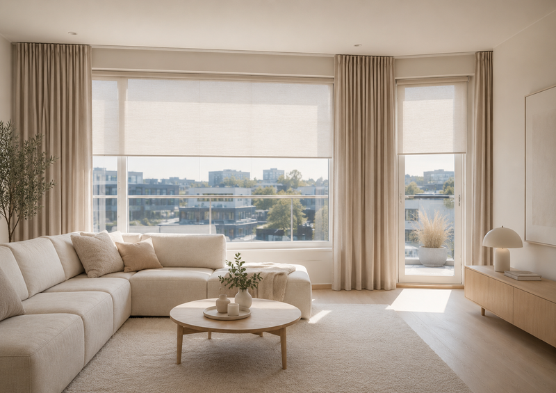 Light-filtering roller blinds