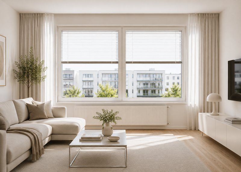 Custom fitted venetian blinds detail
