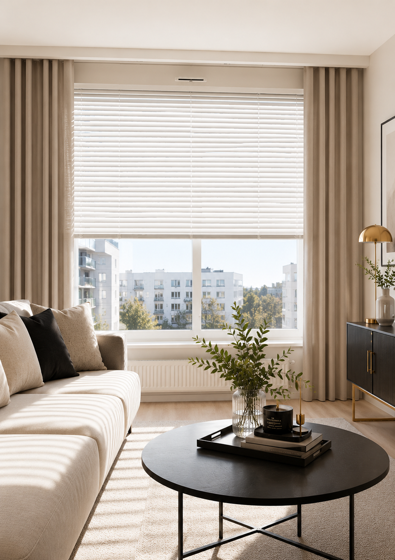 Wooden venetian blind detail